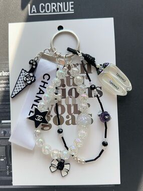 Authentic CC Ribbon & Unbranded  CC ballerina flats camellia Bag Charm